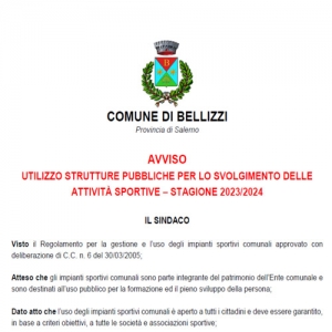 UTILIZZO STRUTTURE PUBBLICHE PER LO SVOLGIMENTO DELLE ATTIVITÀ SPORTIVE