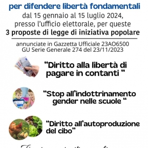 RACCOLTA FIRME PER LIBERTÀ FONDAMENTALI