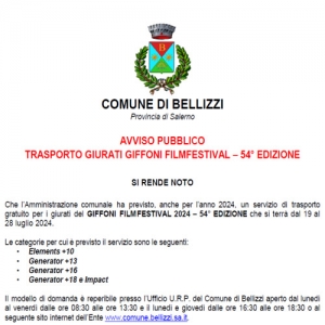 TRASPORTO GIURATI GIFFONI FILMFESTIVAL